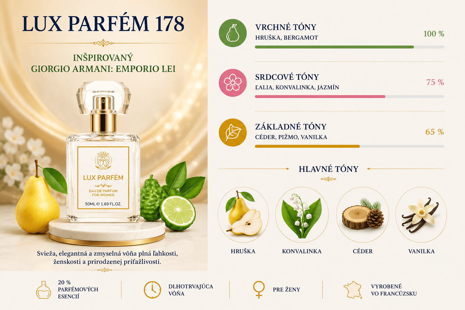 Lux Parfém 178 – Inšpirovaný Giorgio Armani: Emporio Lei